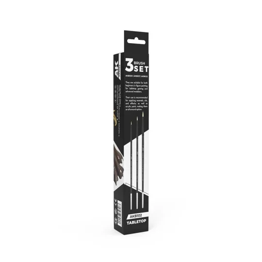 TABLETOP SYNTETHIC BRUSHES SET (3 brushes) - AK Interactive AKB102