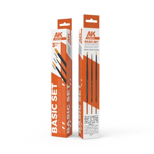 BASIC BRUSHES SET (3 brushes) - AK Interactive AKB104