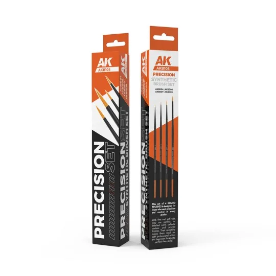 PRECISION BRUSHES SET (4 brushes) - AK Interactive AKB105