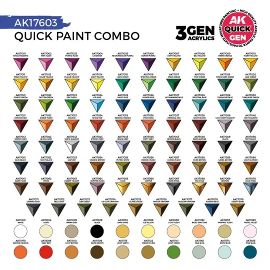 QUICK PAINT COMBO - 100 COLORS (80 QUICK GEN + 20 3GEN + 3 FREE BRU...