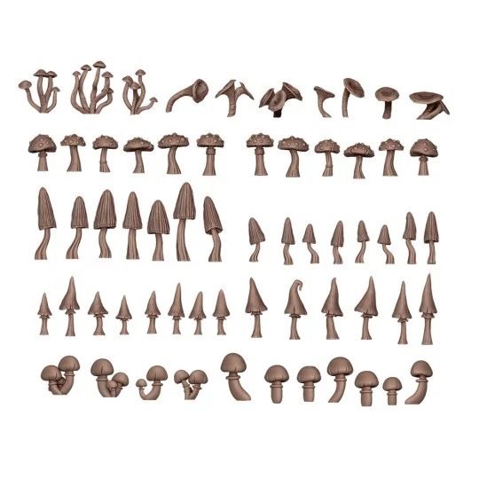 FOREST MUSHROOMS - BASING BITS 63 pieces - AK Interactive AKBIT0005
