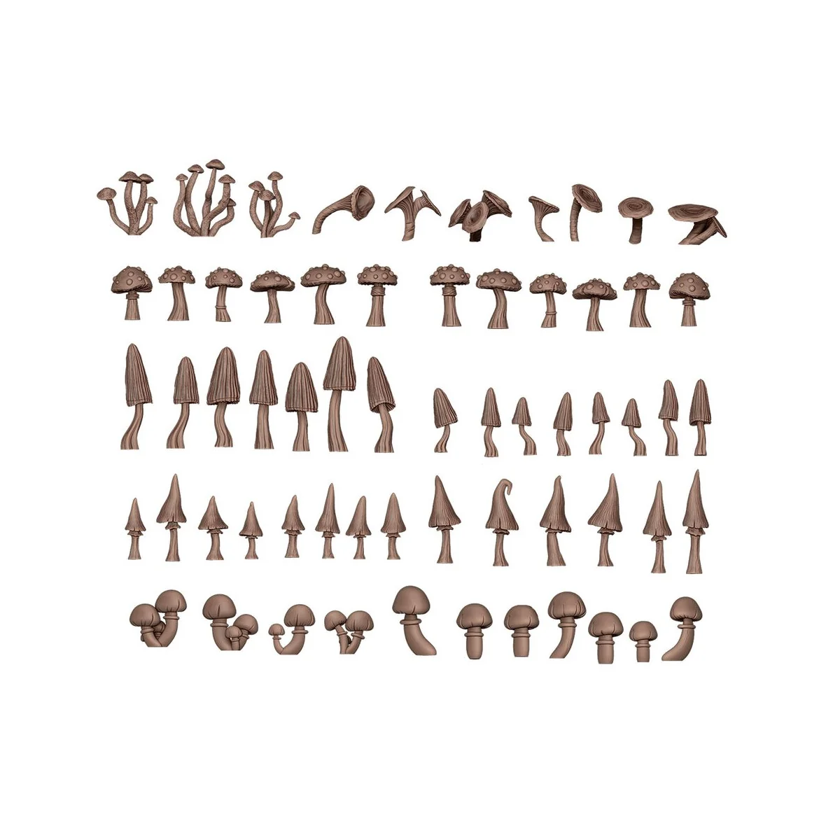 FOREST MUSHROOMS - BASING BITS 63 pieces - AK Interactive AKBIT0005