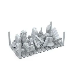 VILLAGE RUINS - BASING BITS 12 pieces - AK Interactive AKBIT0012 2