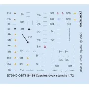 S-199 Czechoslovak stencils 1/72 - Eduard Accessories D72040