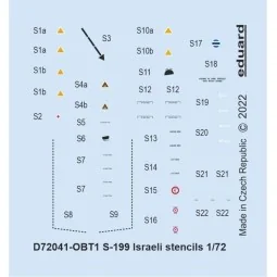 S-199 Israeli stencils, 1/72 - Eduard Accessories D72041
