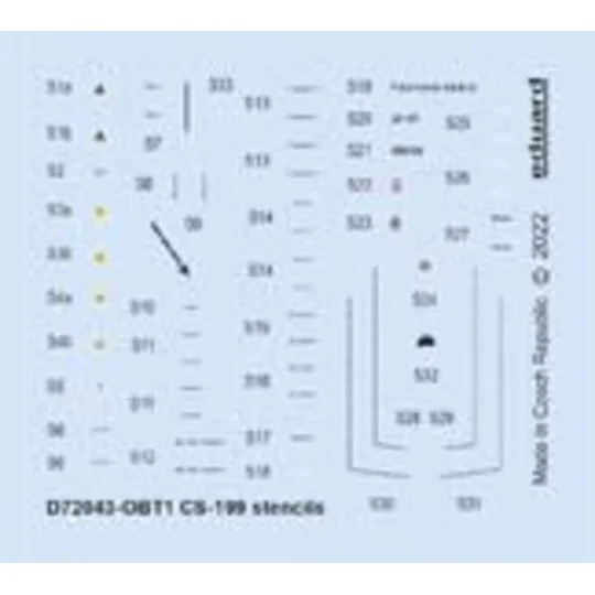 CS-199 stencils, 1/72 - Eduard Accessories D72043 CS-199 stencils, 1/72 - Eduard Accessories D72043