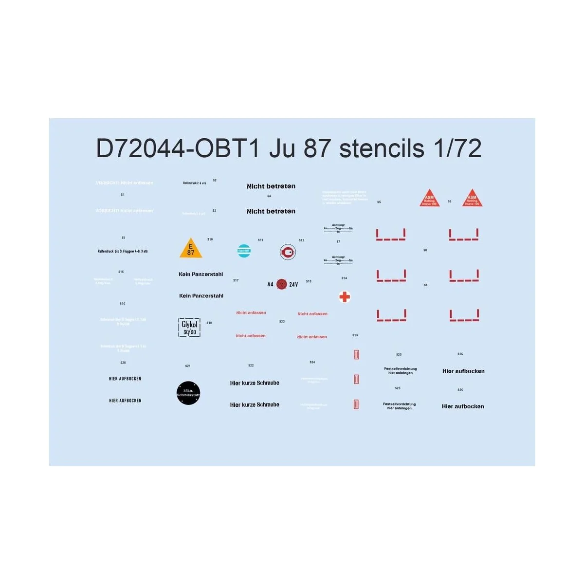 Ju 87 stencils for ACADEMY/AIRFIX/ITALERI/REVELL, 1/72 - Eduard Acc...