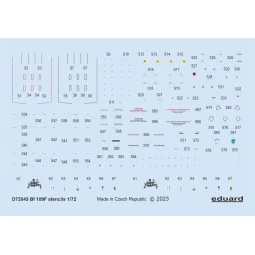 Bf 109F stencils 1/72 EDUARD - Eduard Accessories D72045