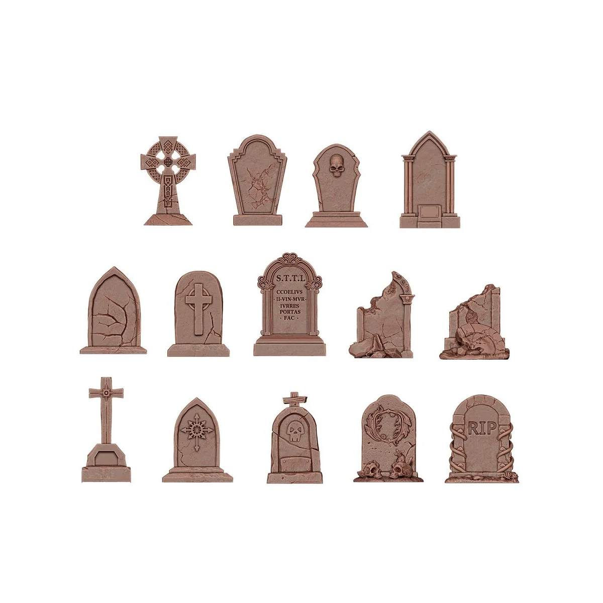TUMBSTONES - BASING BITS 14 pieces - AK Interactive AKBIT0021