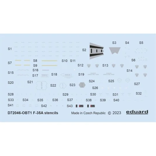 F-35A stencils 1/72 - Eduard Accessories D72046