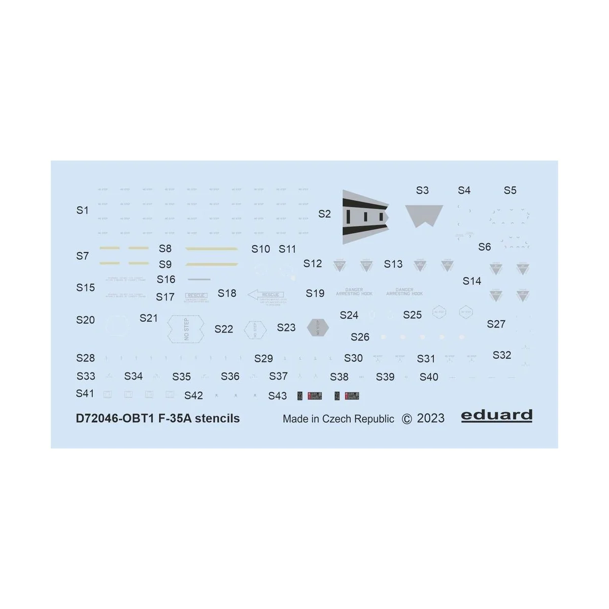 F-35A stencils 1/72 - Eduard Accessories D72046