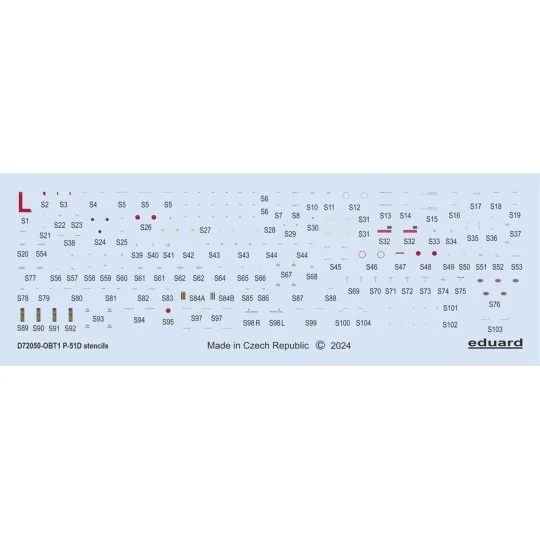 P-51D stencils, 1/72 - Eduard Accessories D72050 P-51D stencils, 1/72 - Eduard Accessories D72050