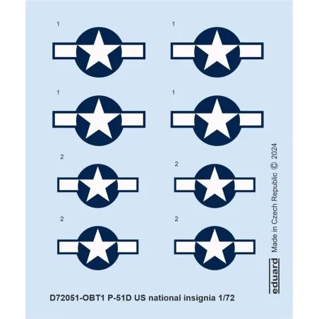 P-51D US national insignia, 1/72 - Eduard Accessories D72051