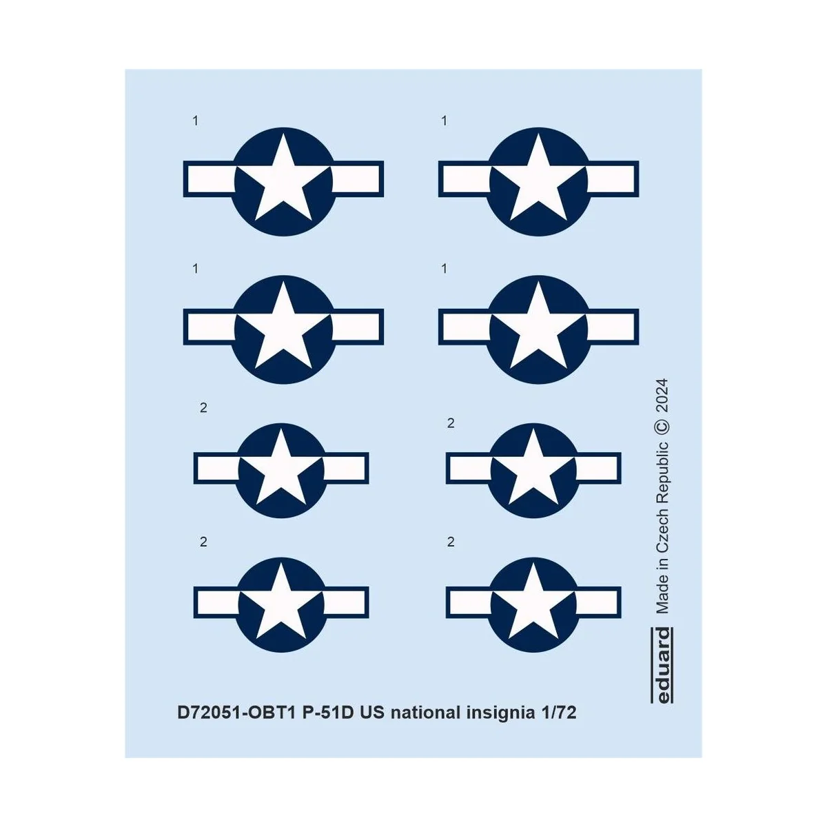 P-51D US national insignia, 1/72 - Eduard Accessories D72051
