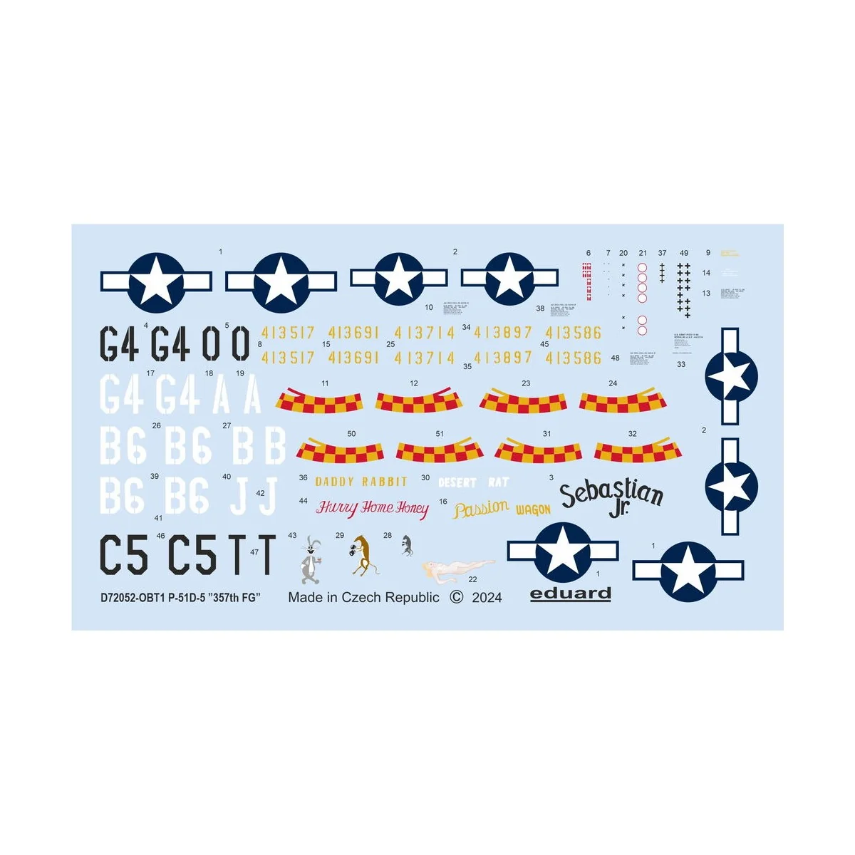 P-51D-5 357th FG EDUARD - Eduard Accessories D72052