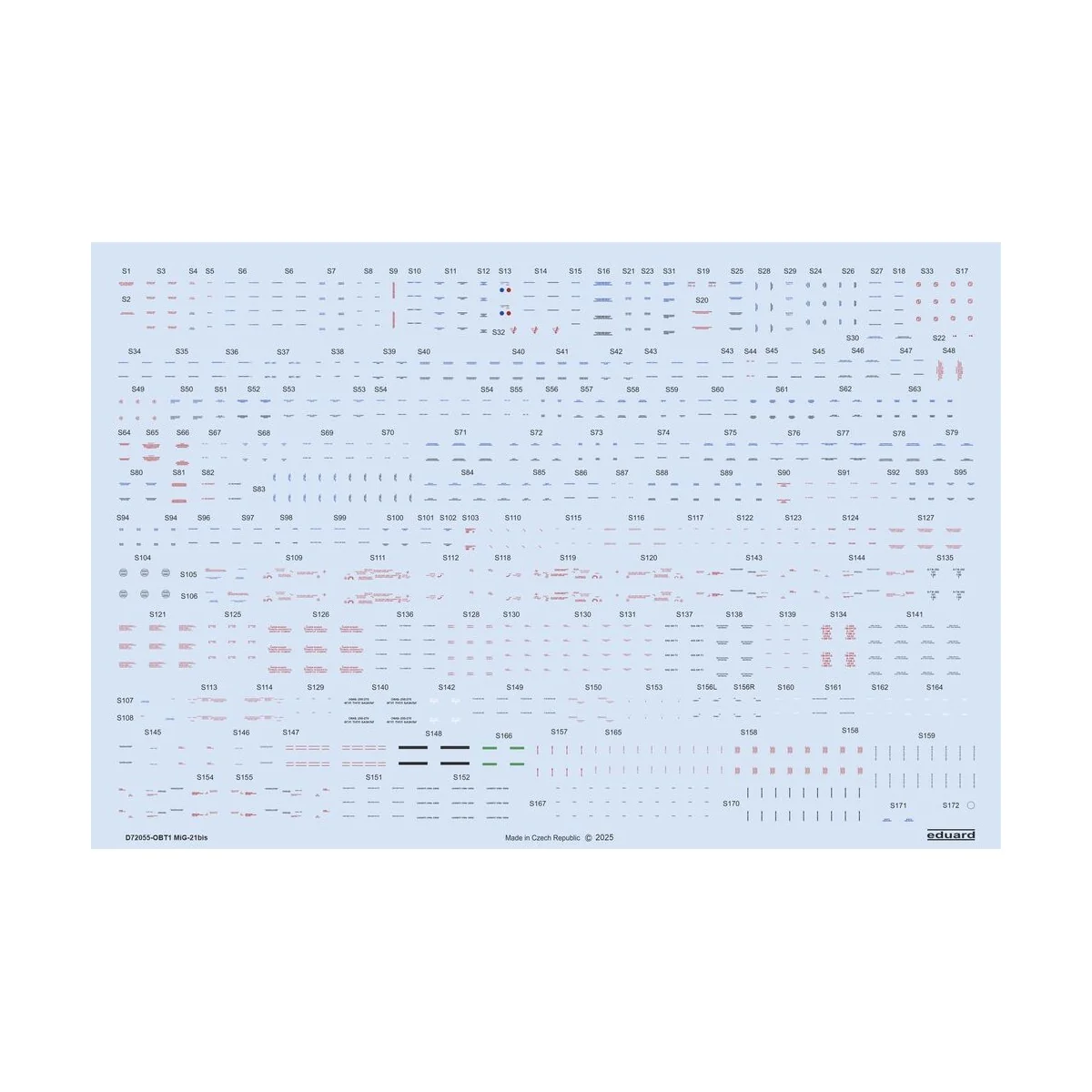 MiG-21bis stencils EDUARD - Eduard Accessories D72055