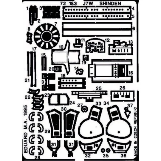 Kyushu J7W1 Shinden - Eduard Accessories 72183