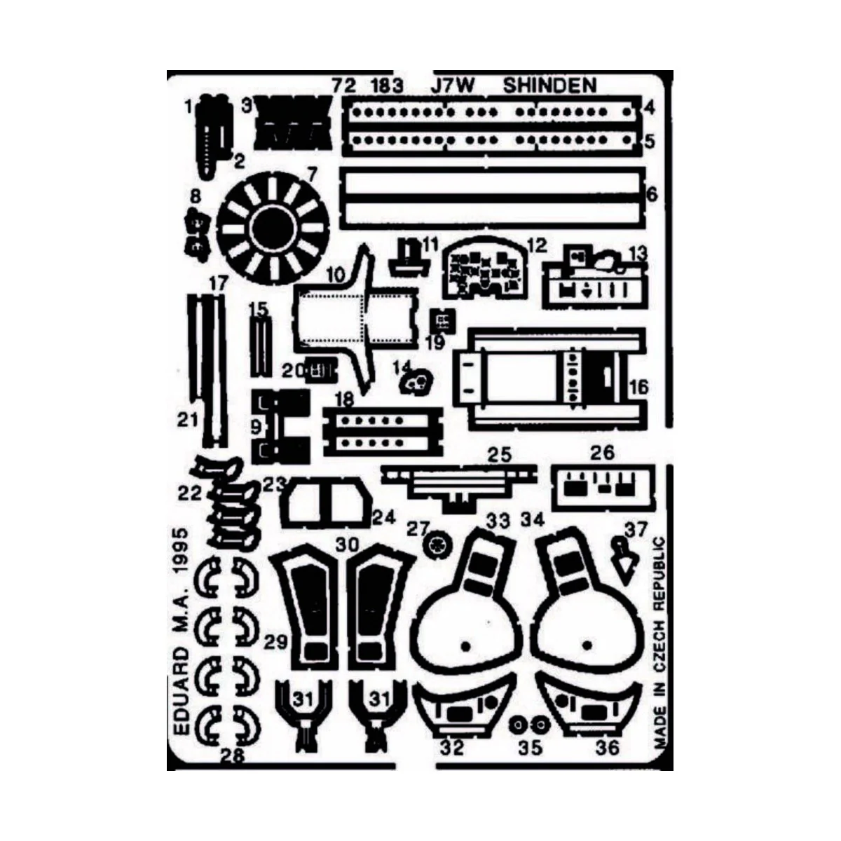 Kyushu J7W1 Shinden - Eduard Accessories 72183