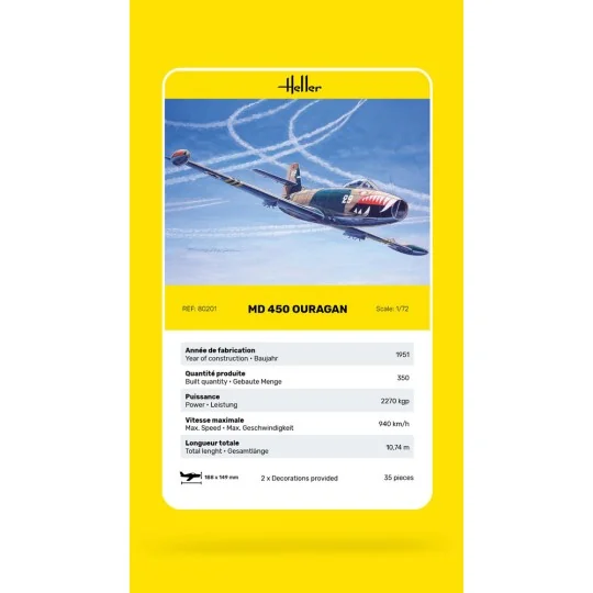 MD 450 Ouragan, 1/72 - Heller 80201 MD 450 Ouragan, 1/72 - Heller 80201