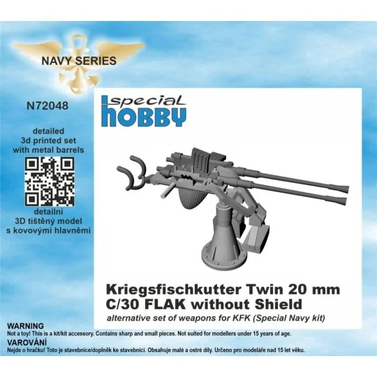 Kriegsfischkutter Twin 20 mm C/30 FLAK without Shield, 1/72 - CMK 1...