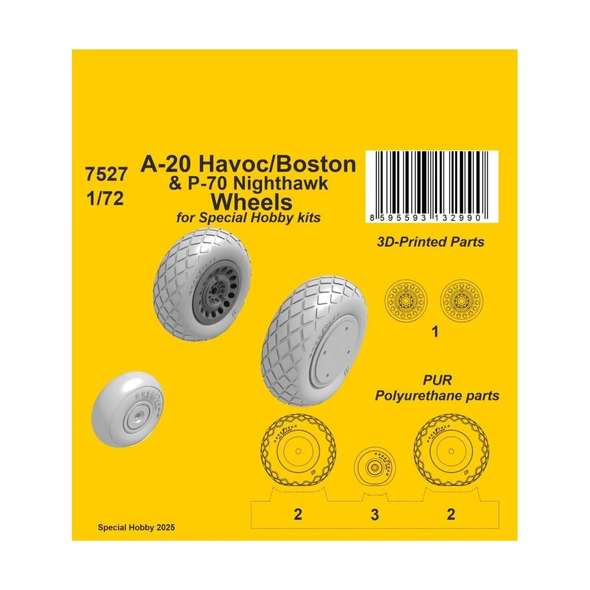 A-20 Havoc/Boston/ P-70 Nighthawk Wheels for Special Hobby, 1/72 - ...