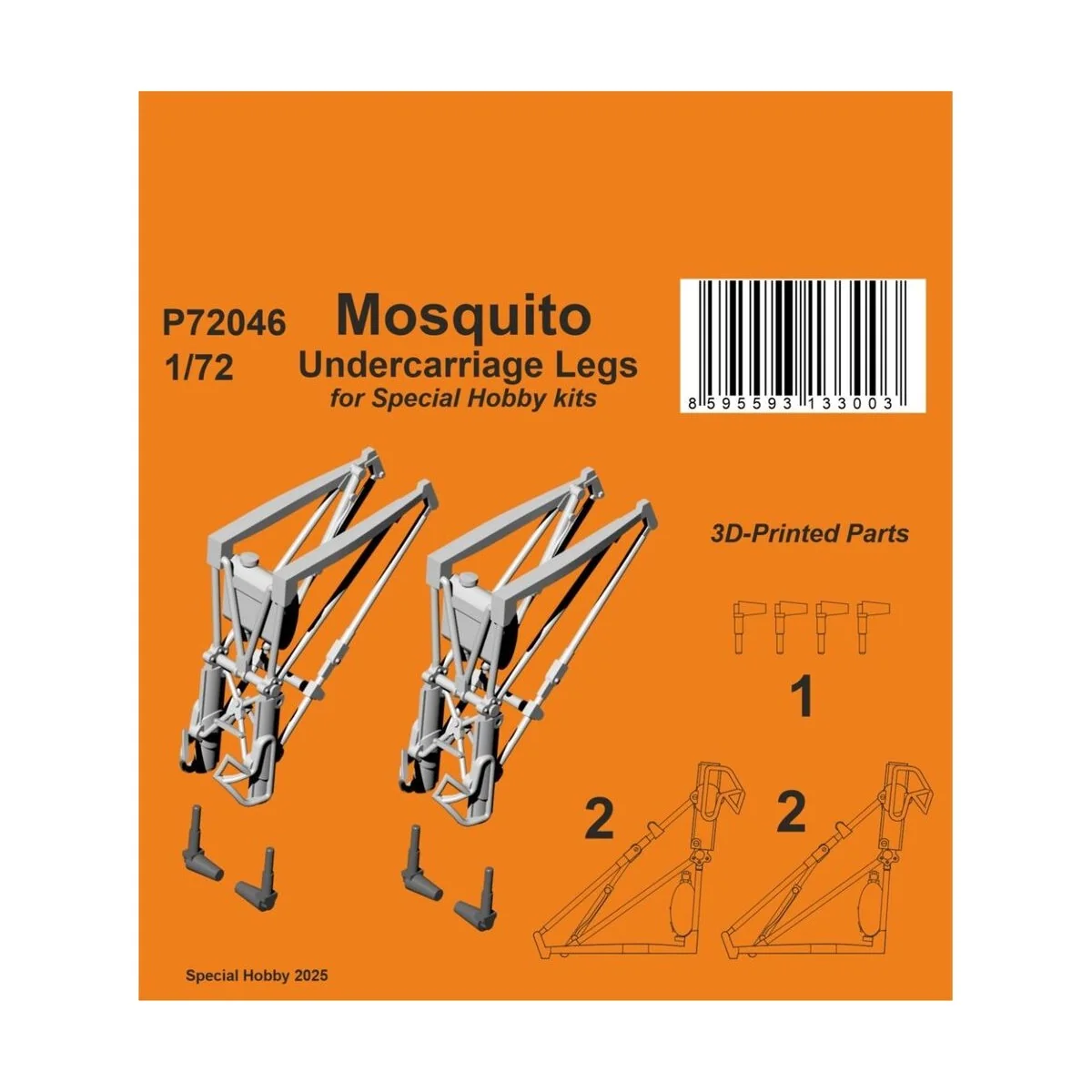 Mosquito Undercarriage Legs for Special Hobby, 1/72 - CMK 129-P72046