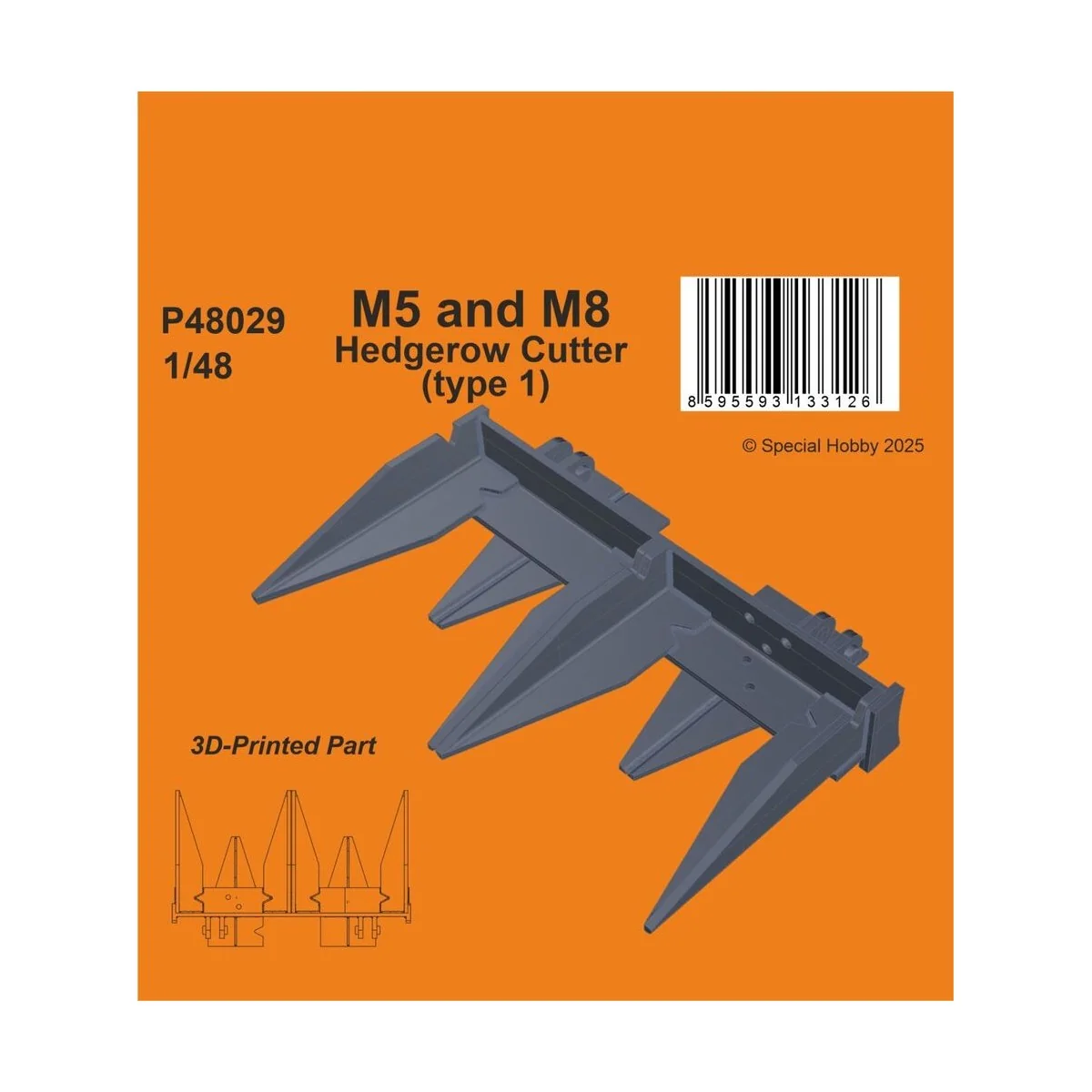 M5 and M8 Hedgerow Cutter (type 1) for Tamiya, 1/48 - CMK 129-P48029