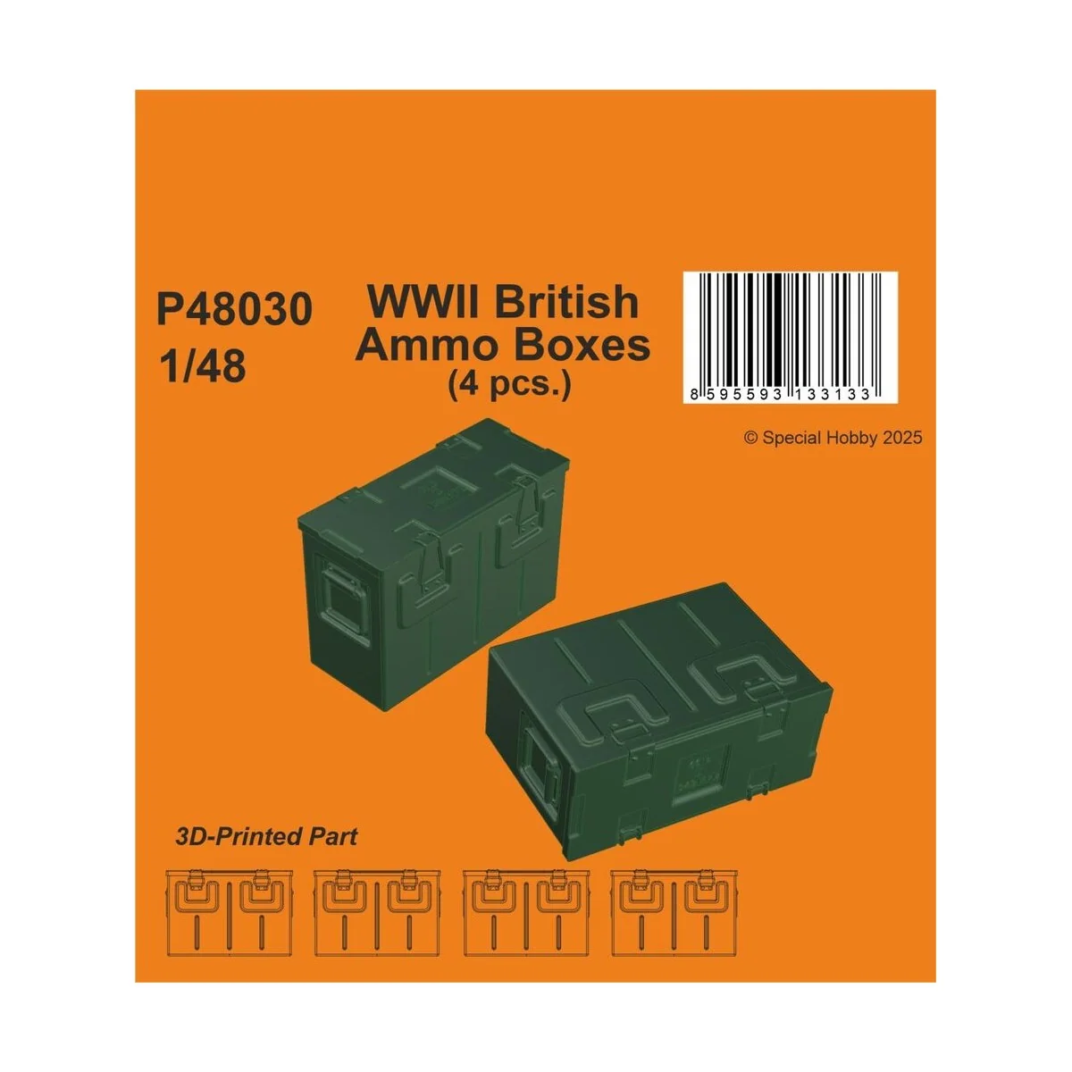 WWII British Ammo Boxes, 1/48 - CMK 129-P48030