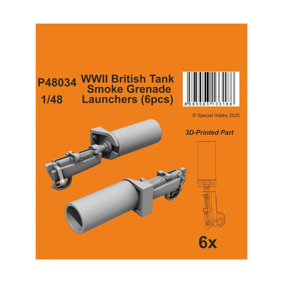 WWII British Tank Smoke Grenade Launchers, 1/48 - CMK 129-P48034