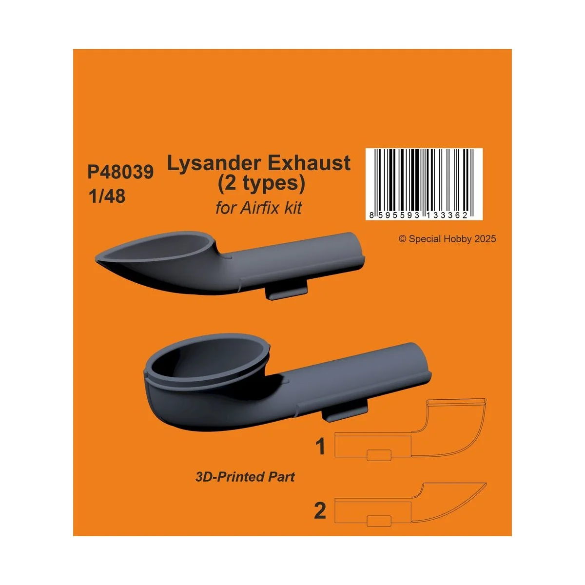 Lysander Exhaust (2 types) for Airfix, 1/48 - CMK 129-P48039