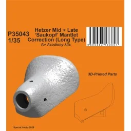 Hetzer Mid + Late 'Saukopf' Mantlet Correction (Long Type) for Acad...