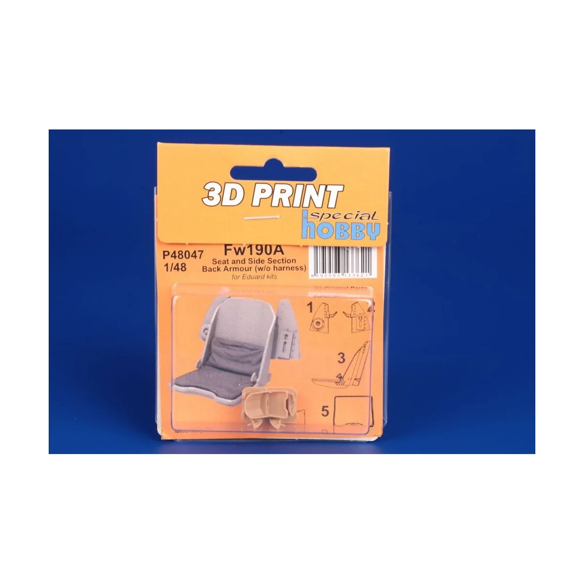 Fw190A Seat and Side Section Back Armour (w/o harness) for Eduard, ...