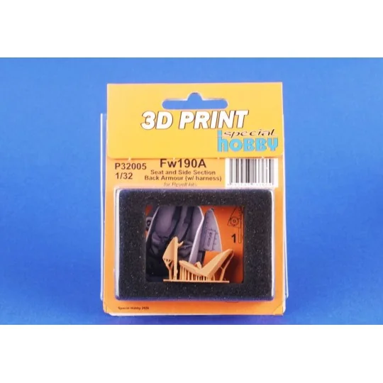 Fw190A Seat and Side Section Back Armour (w/ harness) for Revell, 1...