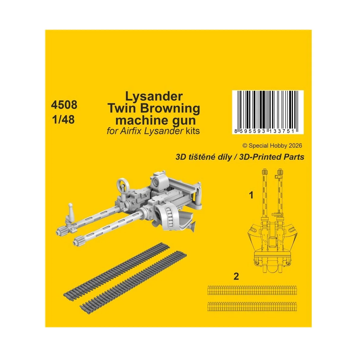 Lysander Twin Browning machine gun for Airfix, 1/48 - CMK 129-4508