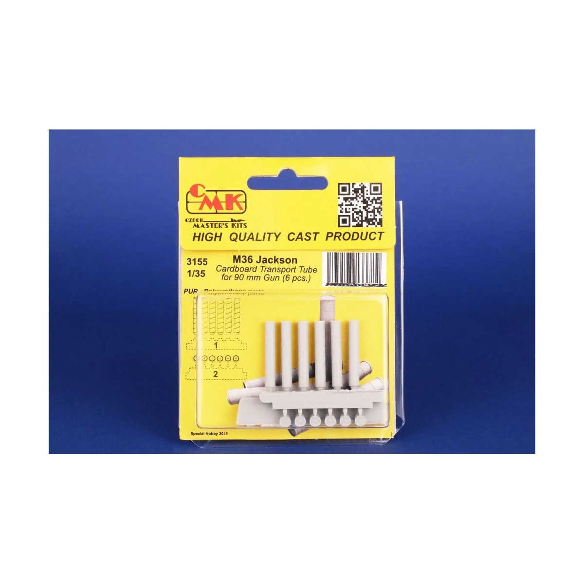 M36 Jackson Cardboard Transport Tube for 90 mm Gun (6 pcs.), 1/35 -...
