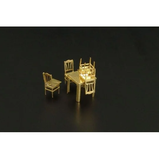 Table and chairs, 1/144 - Brengun BRL144028