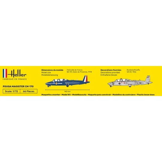 Fouga Magister CM 170, 1/72 - Heller 80220 Fouga Magister CM 170, 1/72 - Heller 80220