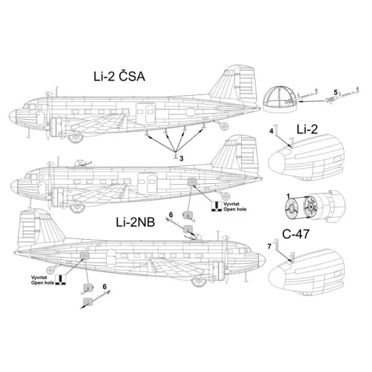 Douglas C-47- Lisunov Li-2, 1/144 - Brengun BRL144071