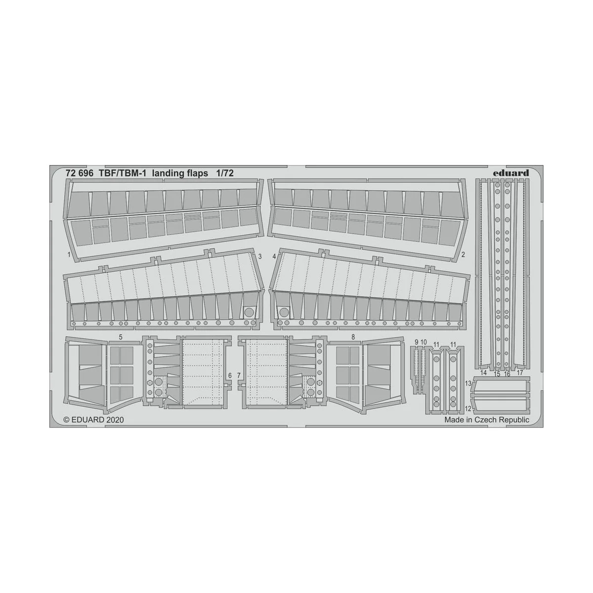 TBF/TBM-1 Avenger landing flaps for Hasegawa, 1/72 - Eduard Accesso...