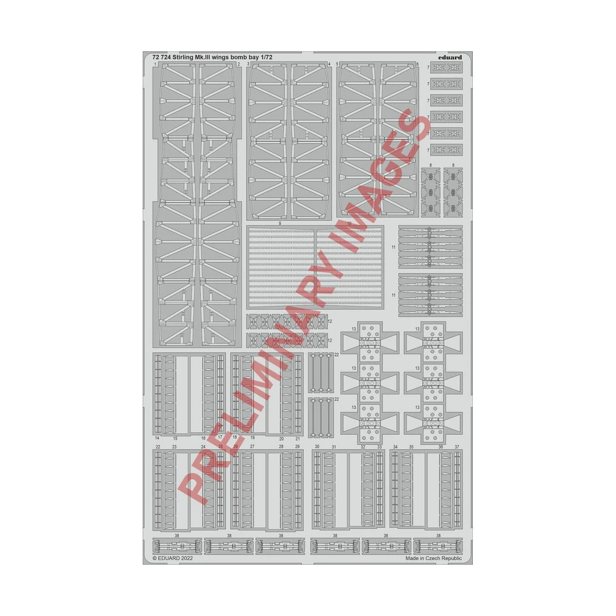 Stirling Mk.III wings bomb bays, 1/72 - Eduard Accessories 72724