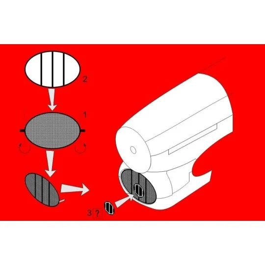 Typhoon air intake mesh (Airfix), 1/72 - Brengun BRL72058