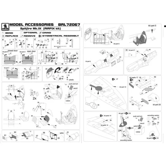 Spitfire Mk IX C (Airfix), 1/72 - Brengun BRL72067