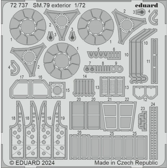SM.79 exterior ITALERI, 1/72 - Eduard Accessories 72737