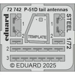 P-51D tail antennas STEEL - Eduard Accessories 72742