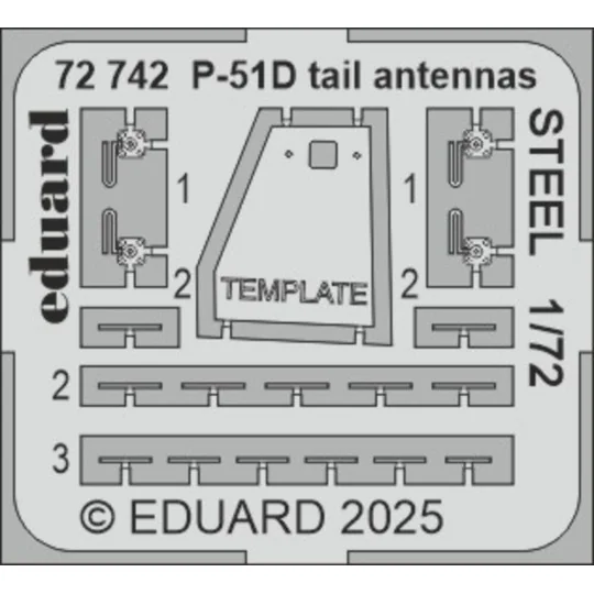 P-51D tail antennas STEEL, 1/72 - Eduard Accessories 72742