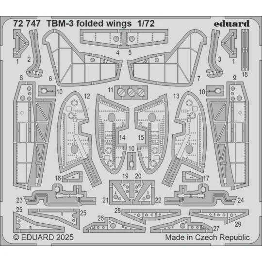 TBM-3 folded wings HOBBY BOSS, 1/72 - Eduard Accessories 72747