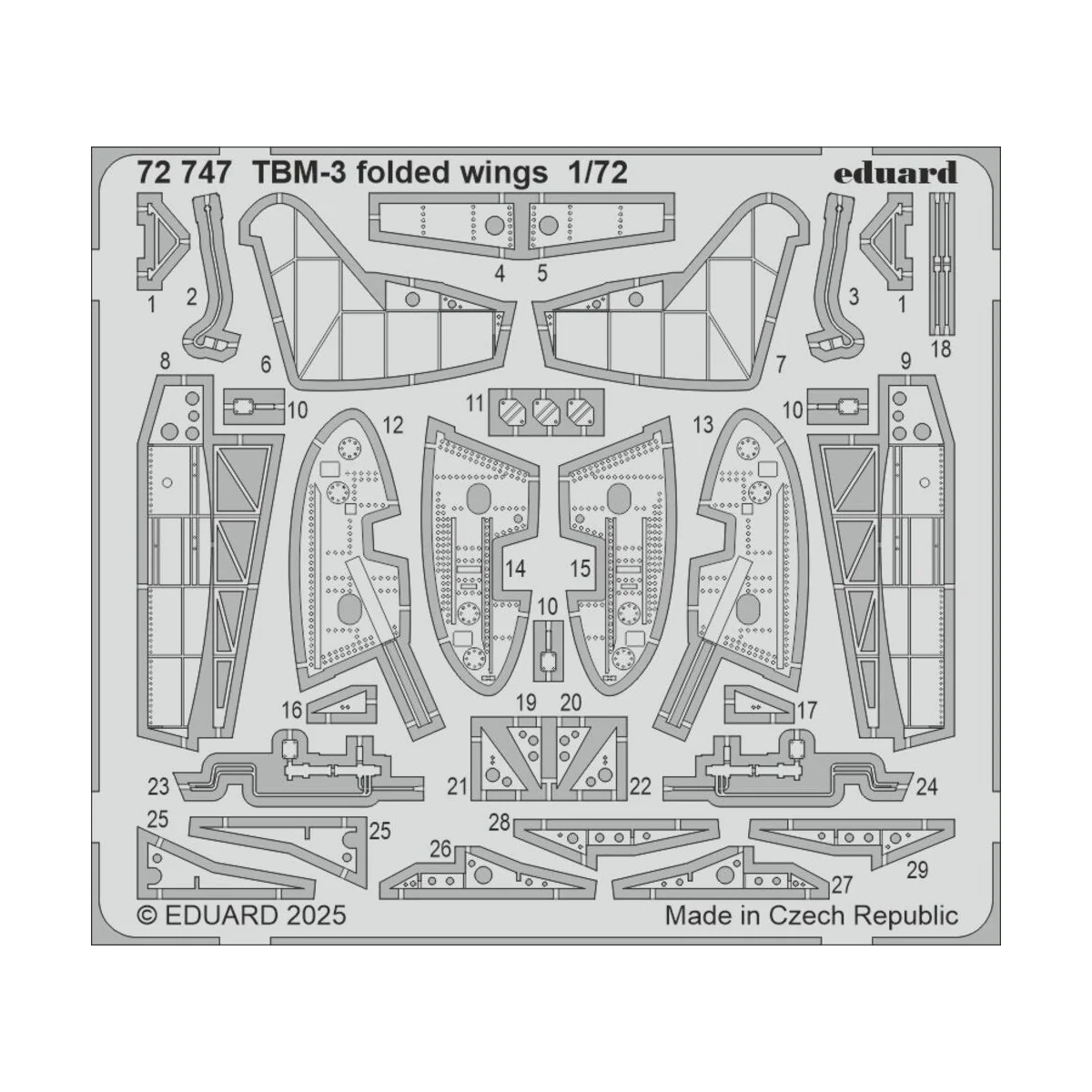 TBM-3 folded wings HOBBY BOSS, 1/72 - Eduard Accessories 72747