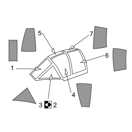 MXY-7 Ohka model 22 Canopy mask (Brengun kit), 1/72 - Brengun BRL72165