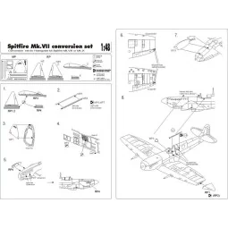 Spitfire Mk VII conversion set, 1/48 - Brengun BRL48002 2