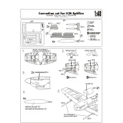 Correction set for ICM Spitfire, 1/48 - Brengun BRL48005 2